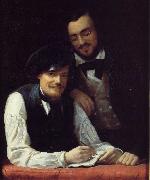 Franz Xaver Winterhalter Self Portrait of the Artist with his Brother, Hermann oil on canvas